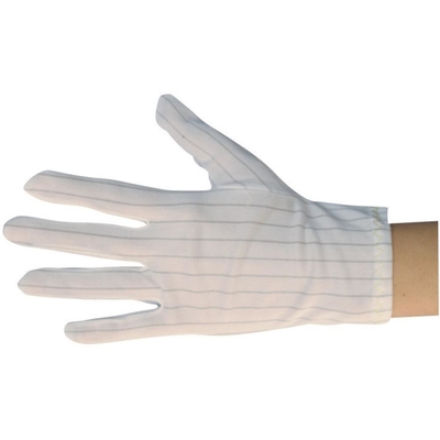 Raya lateral doble 100% de los guantes del paño del ESD del recinto limpio del poliéster