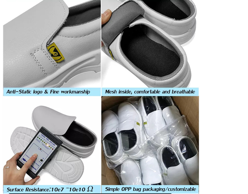 Zapatos estáticos antis Toe Breathable Safety Shoe de acero del ESD del recinto limpio