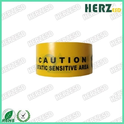 Color del amarillo de la cinta de la precaución de la cinta amonestadora/ESD del ESD del material del PVC/del PE con la impresión negra