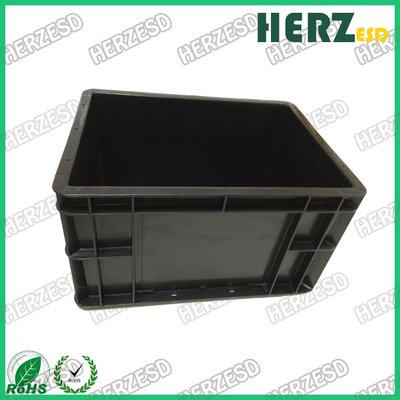ESD Caja de contenedores de plástico negro Caja de almacenamiento antistatico