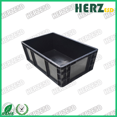ESD Caja de contenedores de plástico negro Caja de almacenamiento antistatico