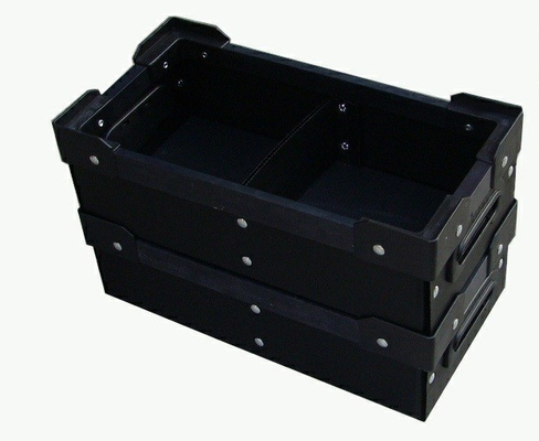 Caja de almacenamiento conductora acanalada antiestática a prueba de choques de la hoja de los PP Corflute del negro de 1-10m m ESD