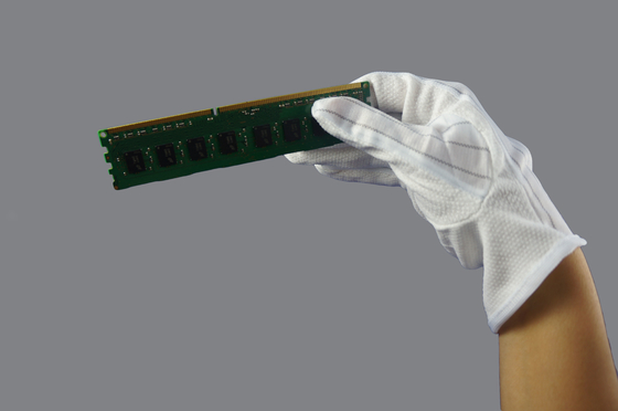 Guantes estáticos antis de la mano del ESD del algodón para la inspección de la seguridad de la electrónica
