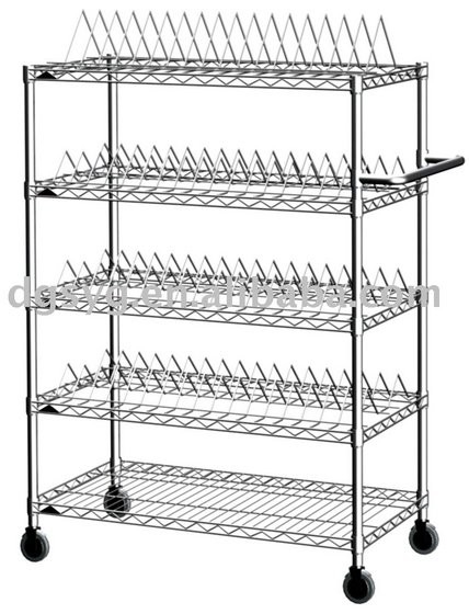 Chrome Plated Wire Mesh Shelves , Industrial Wire Rack For Clean Room / Workshop