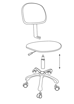 Altura ajustable de la silla de la tela del ESD de la PU del taburete de cuero antiestático del trabajo