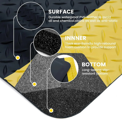 Rubro ESD amarillo y negro con PVC / espuma EPDM / material de caucho