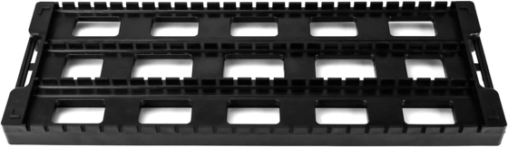 Estante de circulación ESD antistatico Estante de PCB de plástico negro, 25 ranuras de almacenamiento soporte de placa de circuito