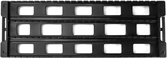 Estante de circulación ESD antistatico Estante de PCB de plástico negro, 25 ranuras de almacenamiento soporte de placa de circuito