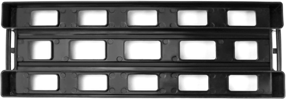 Estante de circulación ESD antistatico Estante de PCB de plástico negro, 25 ranuras de almacenamiento soporte de placa de circuito