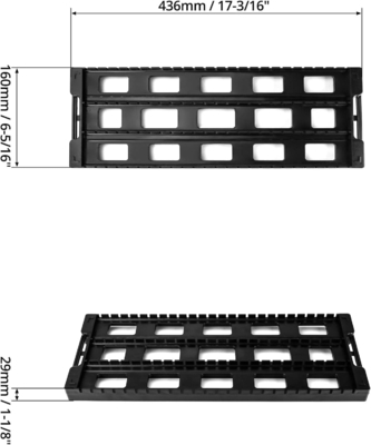 Estante de circulación ESD antistatico Estante de PCB de plástico negro, 25 ranuras de almacenamiento soporte de placa de circuito