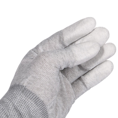 Las fibras de carbono ESD Guantes de punta de PU Guantes de seguridad antistaticos