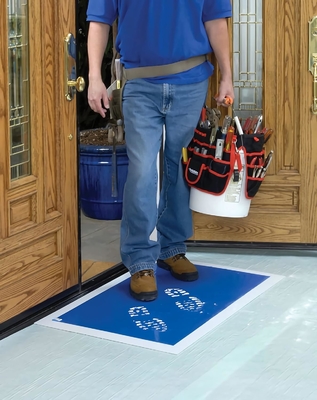 Alfombra pegajosa almohadillas pegajosas Adhesivo 30 hojas / paquetes Alfombras azules para el piso de la sala limpia Alfombras para quitar la suciedad para zapatos de laboratorio y hospitales