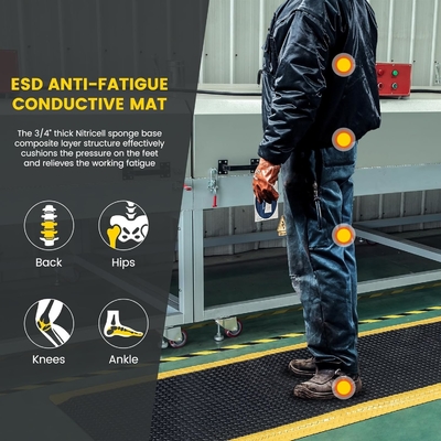 ESD Alfombra anti fatiga para suelos de caucho de PVC industrial