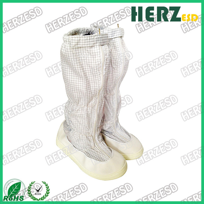 Botas de PU antistáticas de banda blanca Antiestáticas de tela zapatos de trabajo ESD Botas de sala limpia