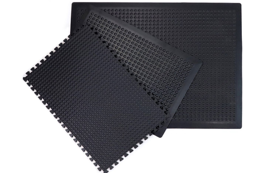 Cama de piso antistático anti fatiga de espesor 13 mm negro para talleres