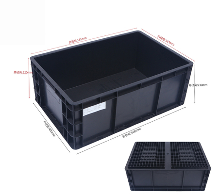 Caja de plástico de 600*400 mm ESD Contenedores de almacenamiento ESD Caja conductora para piezas electrónicas