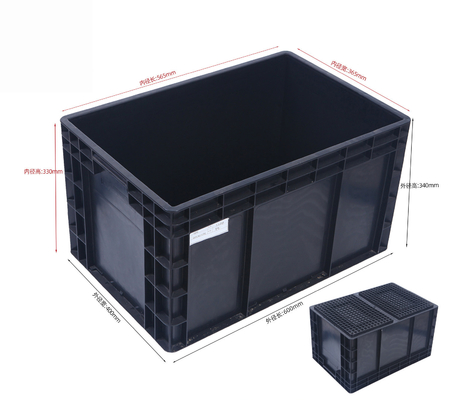 Caja de plástico de 600*400 mm ESD Contenedores de almacenamiento ESD Caja conductora para piezas electrónicas