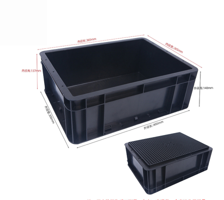 Contenedor de almacenamiento de 400x300 mm ESD acumulable Caja de almacenamiento de plástico industrial caja conductiva