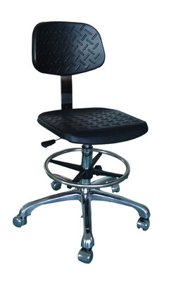 Silla de laboratorio con respaldo alto y reposapiés de cuero PU antiestático para sala limpia
