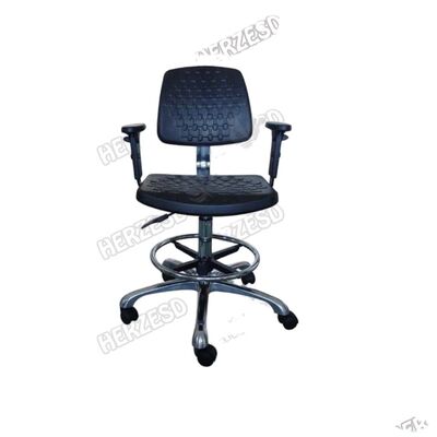 Silla ESD de taller industrial ajustable, espuma de PU, silla de trabajo ESD con reposabrazos