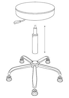 Escalón redondo antsiático de cuero de PU con reposapiés giratorio