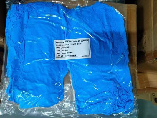 Guantes desechables de nitrilo antiestáticos para línea de montaje de PCB