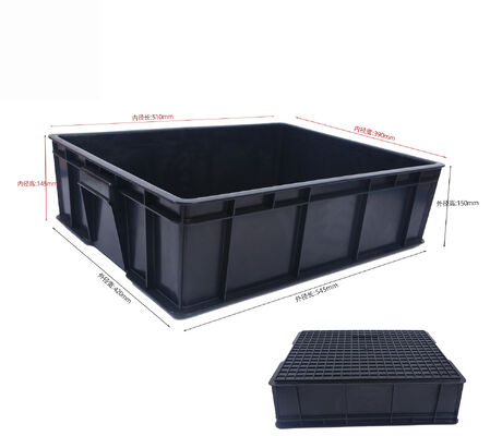 Caja de almacenamiento ESD por inyección de 600*400*280mm, contenedores de plástico antiestáticos, caja de rotación