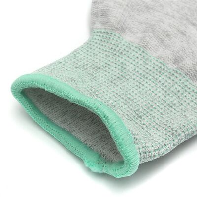 ESD Conductive Gloves Polyester Anti-static Work Glove Anti-slip Carbon PU Tip Palm Fit