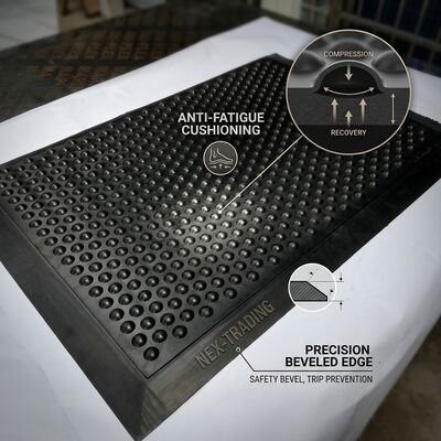 ESD Alfombra de caucho anti fatiga de superficie de burbuja negra alfombra de piso estática dissipativa para estaciones de trabajo de montaje de electrónica