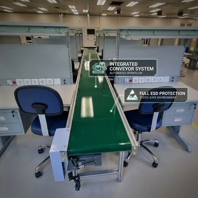 Estación de trabajo modular de ESD Mesa de trabajo de montaje antiestático con estante de cajón Kit de conexión a tierra de toma de corriente