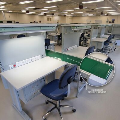 Banco de trabajo ESD de laboratorio de alta resistencia, mesa de trabajo antiestática ajustable para estación de reparación de electrónica