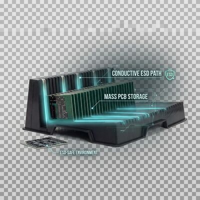 Carro de almacenamiento ESD para PCB ajustable de alta resistencia para placas de circuito antiestáticas