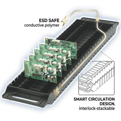 Estante de almacenamiento de PCB de circulación de acero duradero ESD para el manejo de placas de circuitos SMT