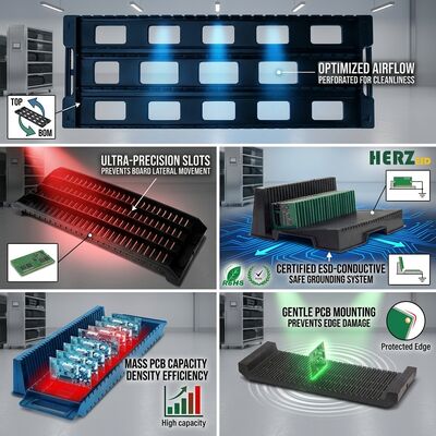Estante de almacenamiento de PCB de circulación de acero duradero ESD para el manejo de placas de circuitos SMT