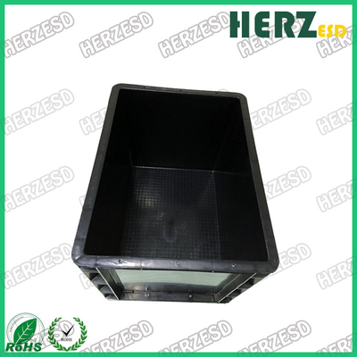 Caja de contenedores Esd Caja de herramientas de plástico Esd Caja de PVC antistatico de PP negro