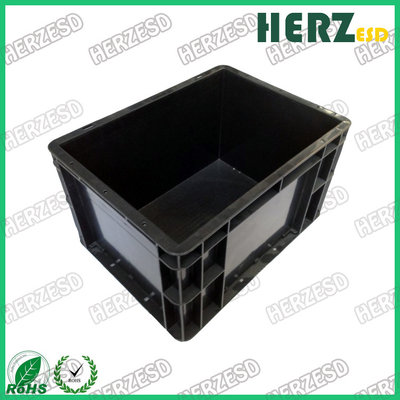 Caja de contenedores Esd Caja de herramientas de plástico Esd Caja de PVC antistatico de PP negro