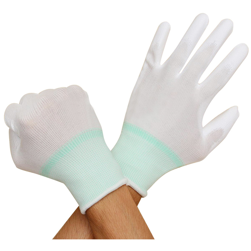 Inspección de montaje Trabajo de precisión Palma PU recubierta Antiestática ESD Guantes de seguridad ESD Guantes de ajuste de palma