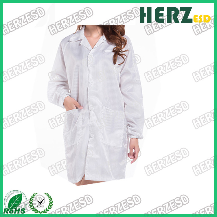 Sala limpia Laboratorio de prendas de vestir ESD Abrigos uniformes a prueba de polvo Ropa de trabajo antiestática