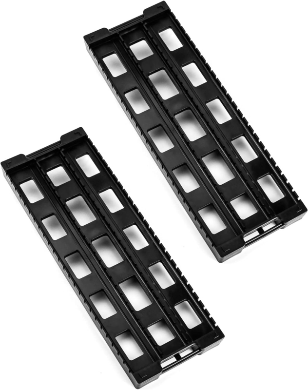 Estante de circulación ESD antistatico Estante de PCB de plástico negro, 25 ranuras de almacenamiento soporte de placa de circuito