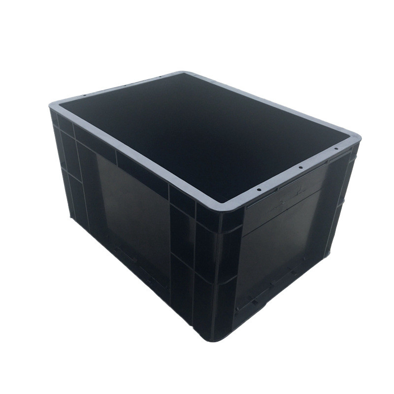 Caja de contenedores ESD Caja de herramientas de plástico ESD Caja de PVC de PP antistatico negro para PCB