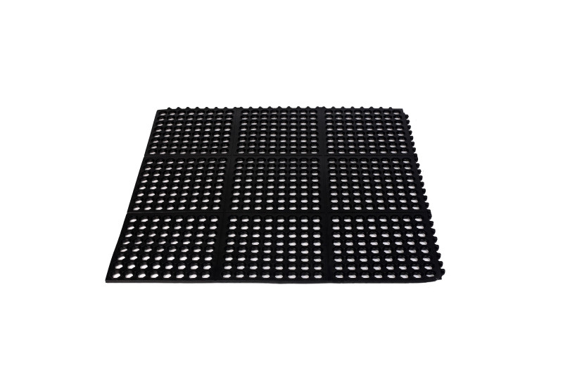 Alfombra de suelo de drenaje de caucho con agujeros de trabajo pesado anti fatiga Alfombra de cocina de drenaje antideslizante para uso en áreas húmedas