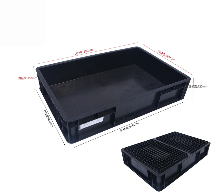 Caja de plástico de 600*400 mm ESD Contenedores de almacenamiento ESD Caja conductora para piezas electrónicas