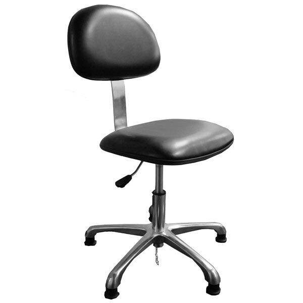 Silla de laboratorio con respaldo alto y reposapiés de cuero PU antiestático para sala limpia