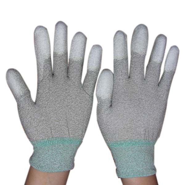 Guantes ESD Top Fit Factory Laboratorio ESD Fibra de Carbono Antiestático Palma de PU Guantes ESD