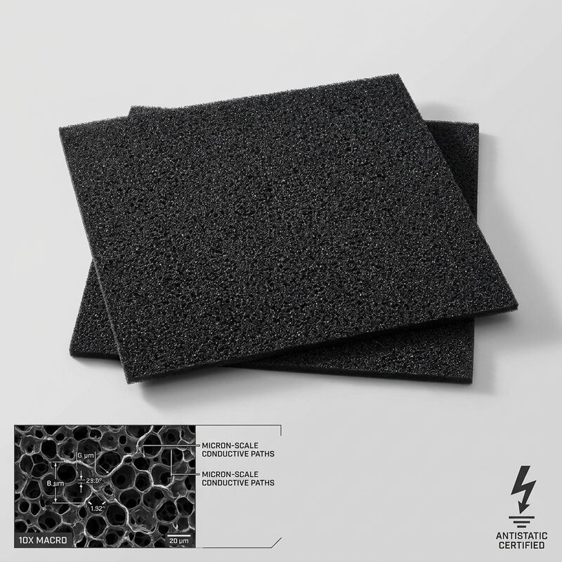 Inserción de espuma conductiva ESD con corte negro de espuma antiestática EVA Cushion de embalaje interior para el envío de placas de circuitos integrados de PCB
